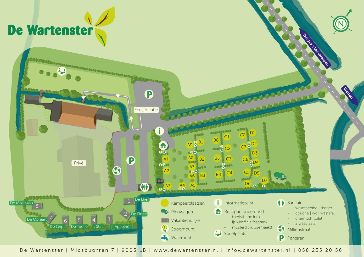 Plattegrond van camping de wartenster